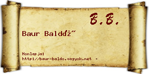 Baur Baldó névjegykártya